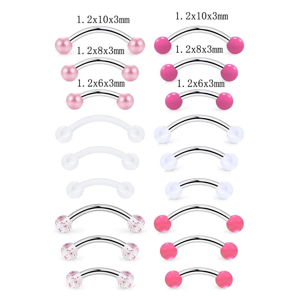 1/18Pcs Set 16G 6/8/10mm Eyebr - огляд і ціна Body Jewelry Vertical Labret