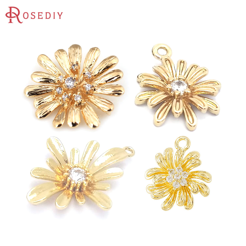 18K Gold Color Brass Sunflower - огляд і ціна Body Jewelry High Quality