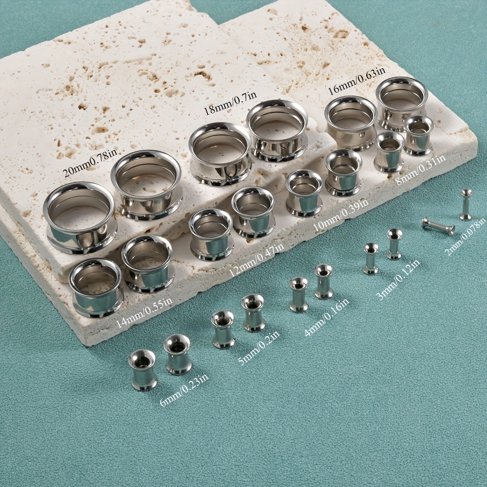 1 Pair/12 Pairs Set Stainless  - огляд і ціна Body Jewelry Gauge Sizes