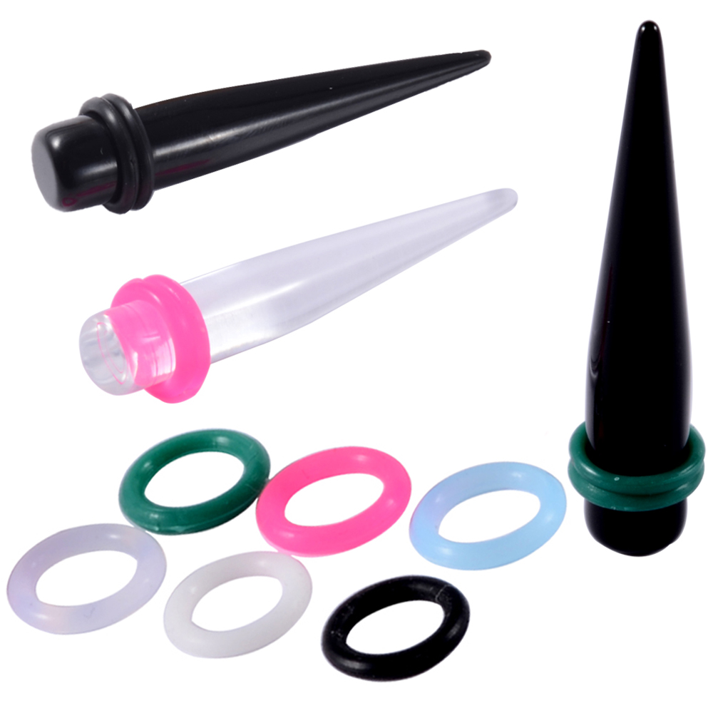 20pcs 1mm-22mm Rubber Ear Tape - огляд і ціна Body Jewelry Ear Gauges