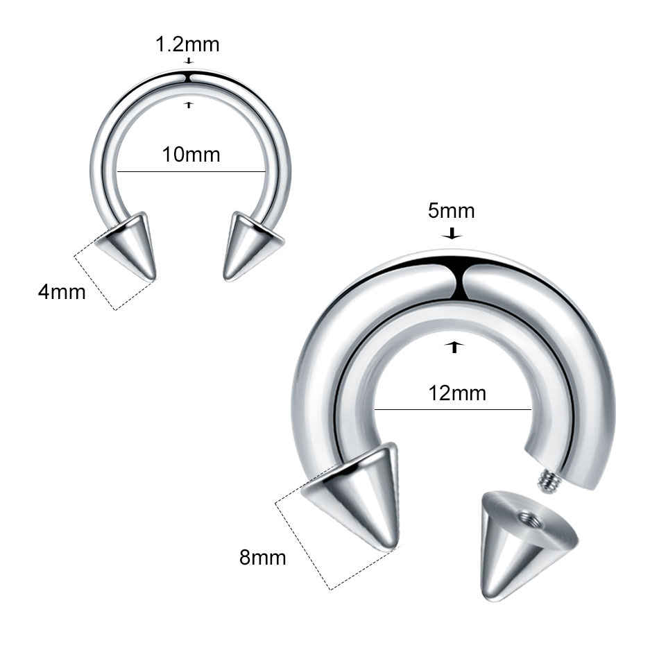 1PC Stainless Steel Big Size H - огляд і ціна Body Jewelry Gauge Sizes